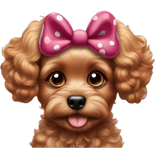 Ruby cavapoo puppy Minnie mouse ears emoji