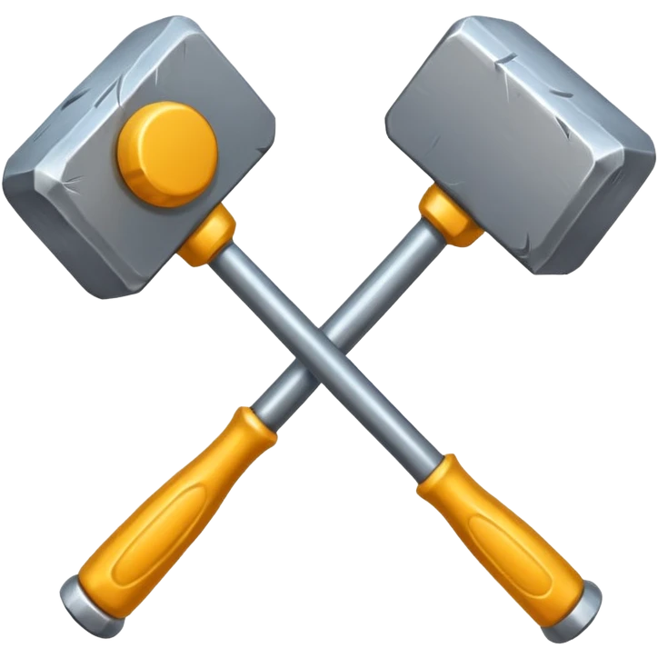 croisement de 2 marteaux différent (en mode duel, qui des deux va gagner) emoji