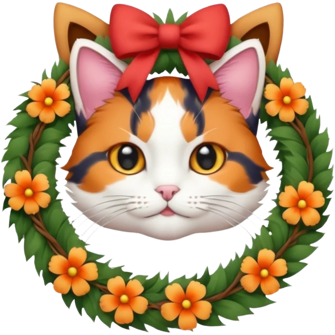 wreath cat emoji