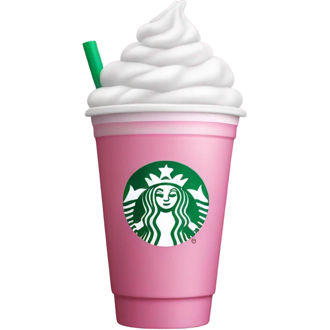 Starbucks cup pink drink with cold foam emoji