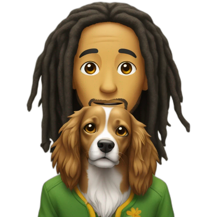 Bob Marley et un chien emoji
