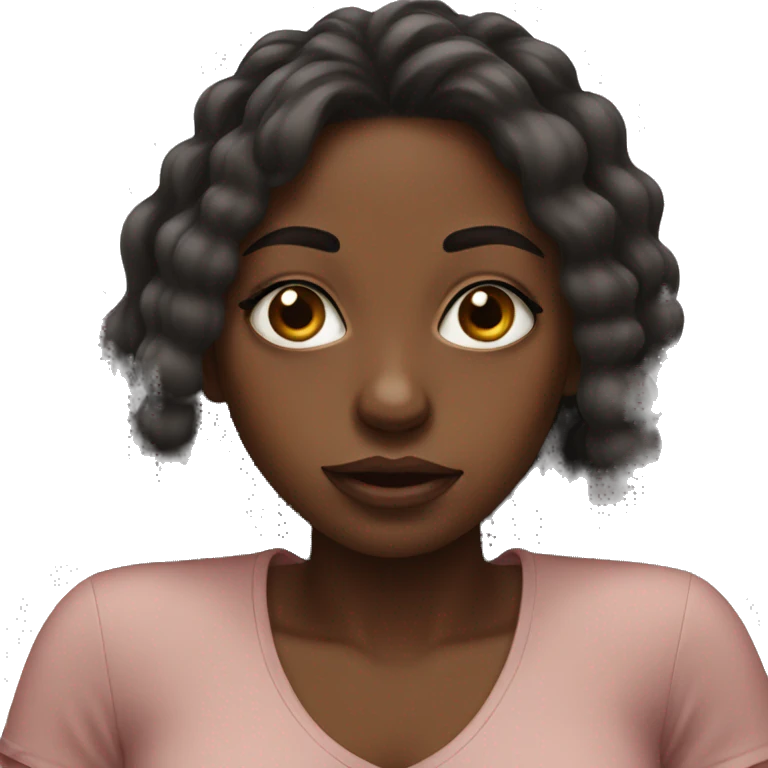 Black girl rolling her eyes emoji