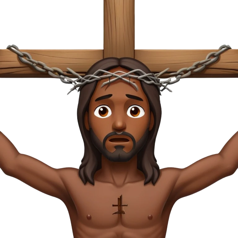 Dark skin Jesus on the crucifix  emoji