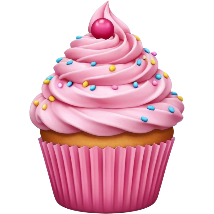 Cupcake with pink icing emoji