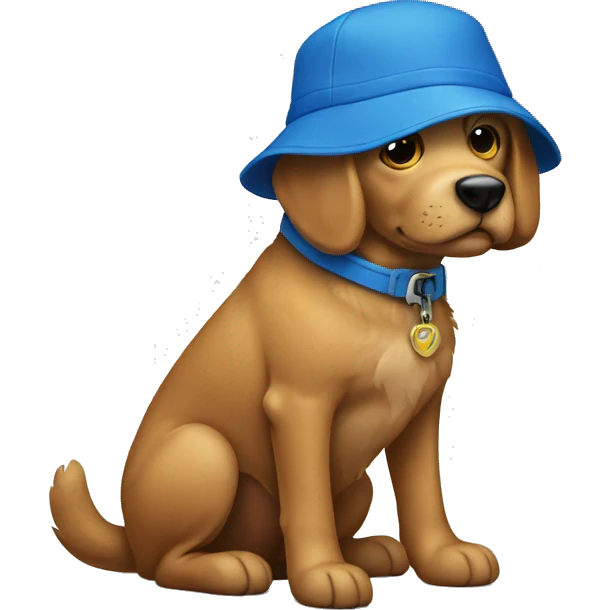Dog wearing a blue shoe emoji