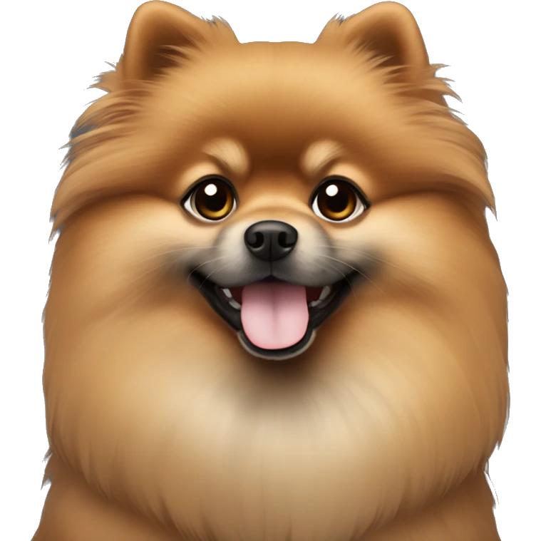 A brown pomeranian with a gray muzzle emoji