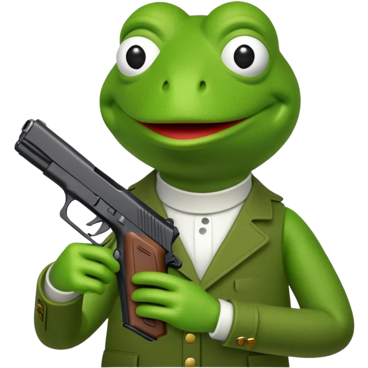 Kermit the frog with a Glock 19 emoji