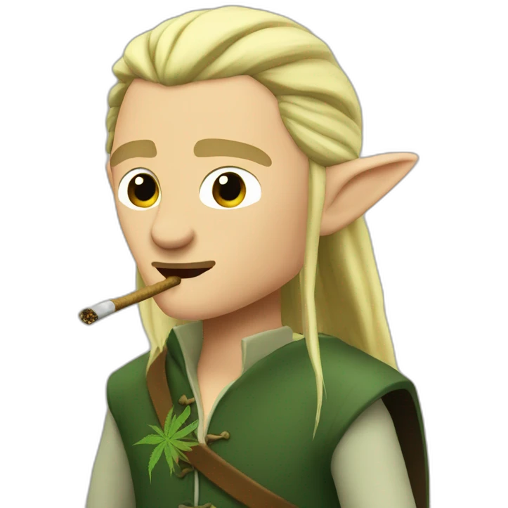 Legolas smoking cannabis emoji