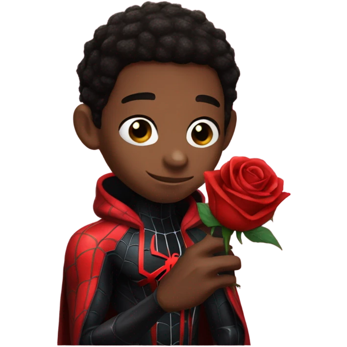 miles morales holding a rose emoji