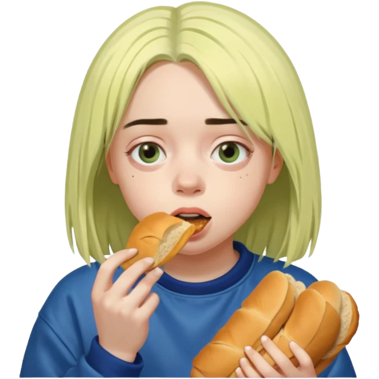 Billie eilish eating bread  emoji