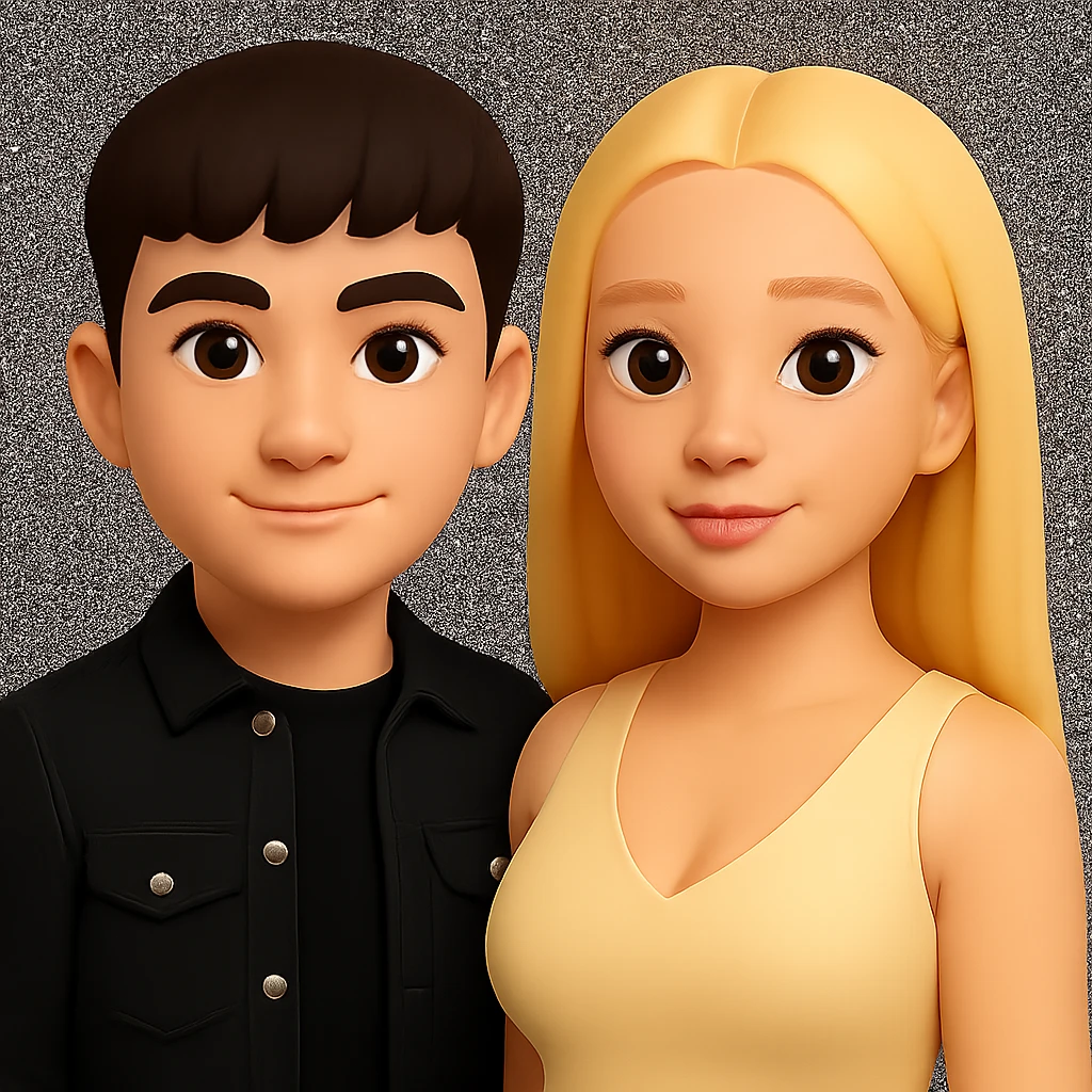 Slightly increase the volume of the upper body of the girl and rotate her to face forward. Maintain the cartoonish 3D style. Keep the background transparent. emoji