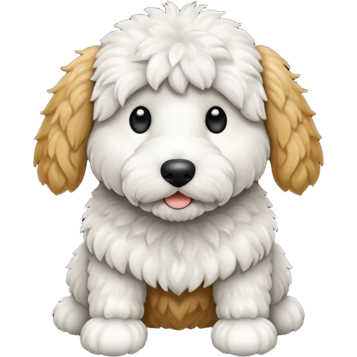 Black and white fluffy big golden doodle  emoji