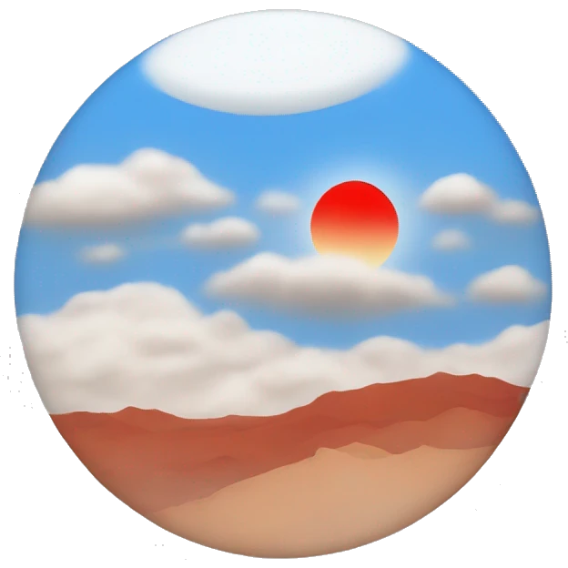 Blue sky, white sun and red earth  emoji