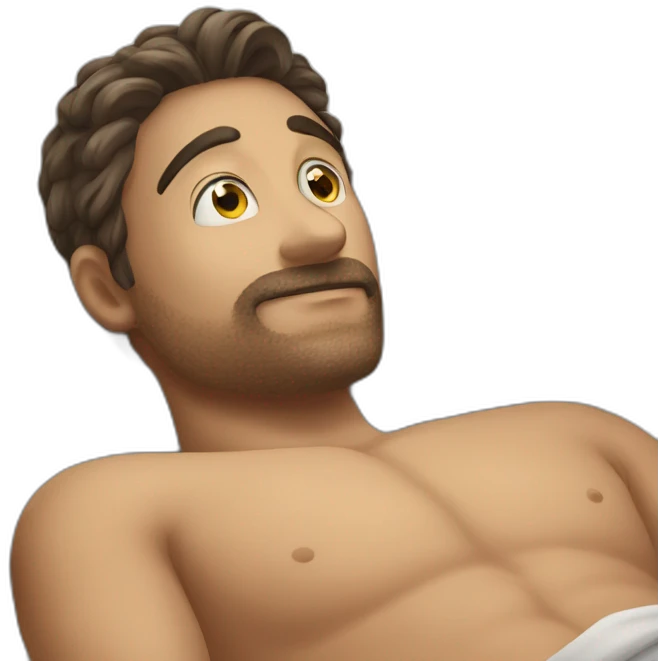 Ein Mann der im Bett liegt emoji