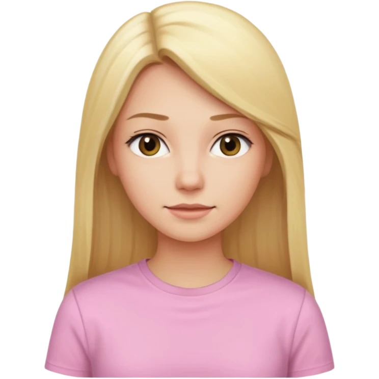 back view of a blonde with long straight hair, in light pink shirt emoji