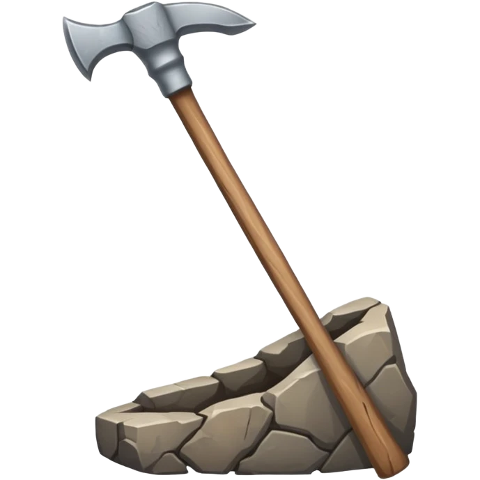 stone hoe, ancient, stick emoji