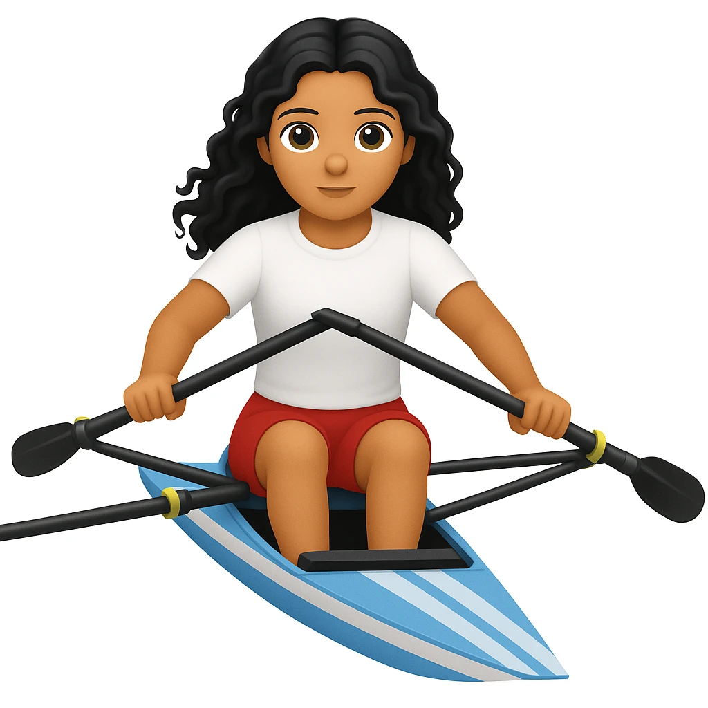 Make the girl's outfit red shorts and a white short-sleeved t-shirt in the style of apple style emojis emoji