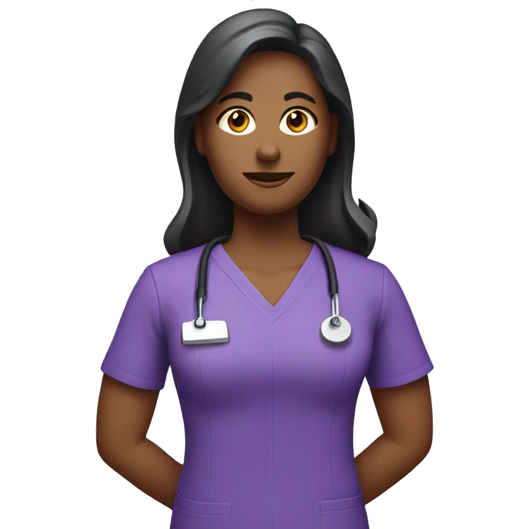 Physical therapist in purple uniform emoji