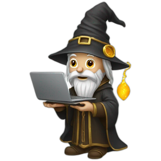 wizard with computer emoji