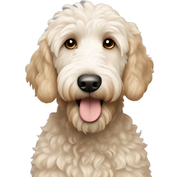 White and beige goldendoodle emoji