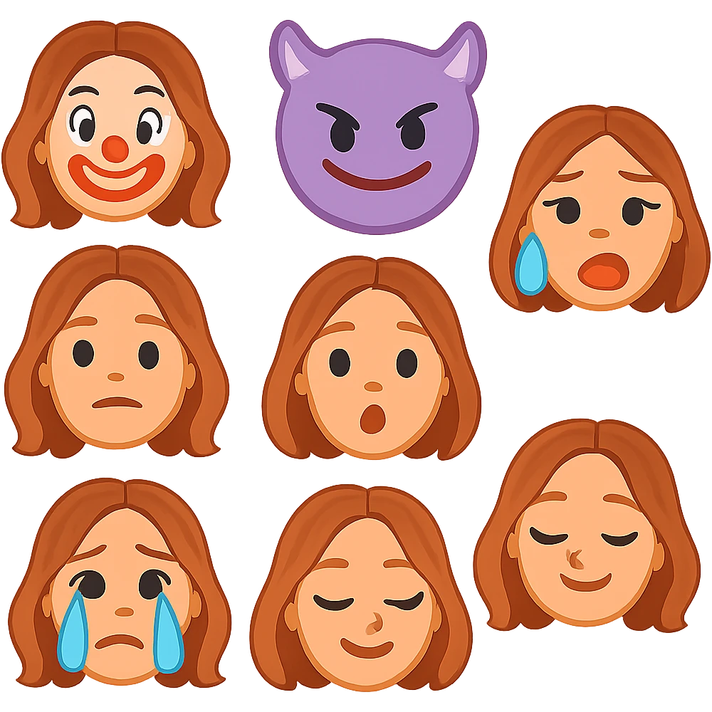 Modern girl emoji look emoji