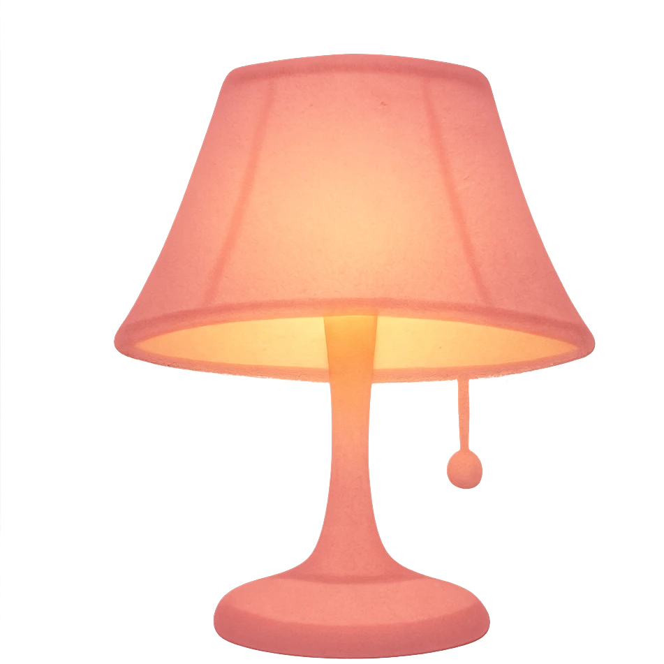 pink cozy reading lamp with a warm glow, peaceful emoji