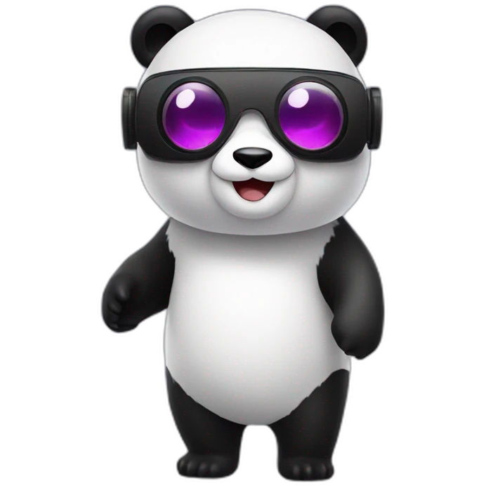 full body christmas panda in vr headset emoji