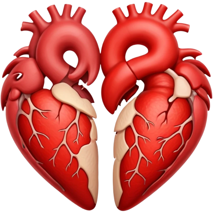 Split this emoji in half: 🫀 emoji