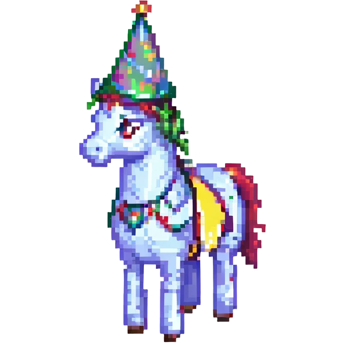 horse with a party hat emoji