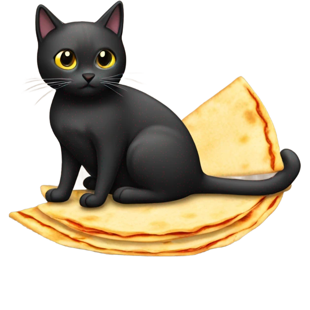Black cat with quesadilla emoji