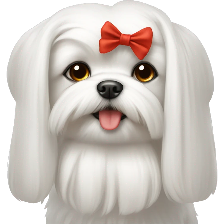 Maltese with a bow emoji