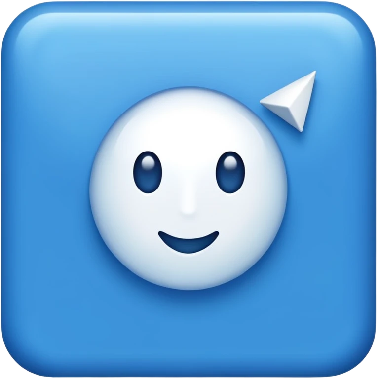 Blue square with white tick emoji