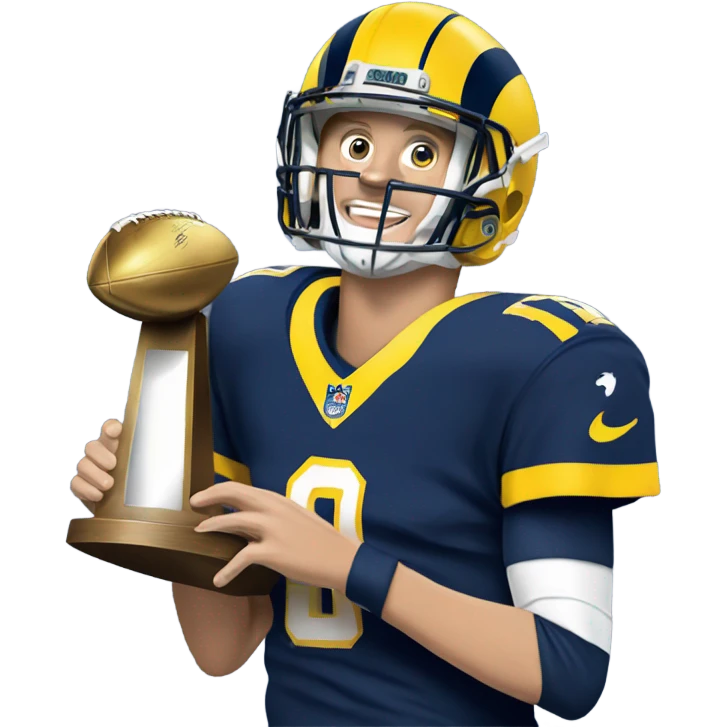 Jared Goff with Super Bowl trophy  emoji