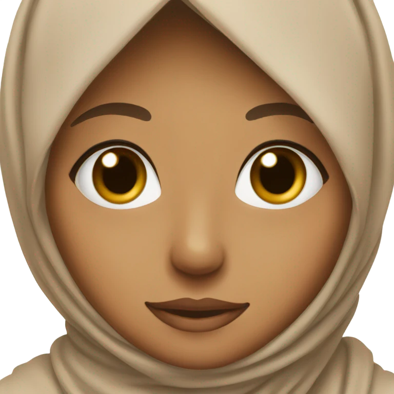 Tan girl in hijab with brown eyes emoji