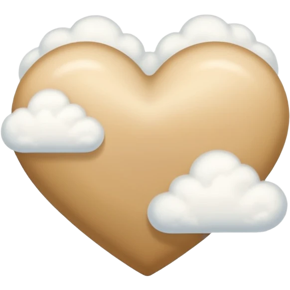 beige heart + cloud emoji