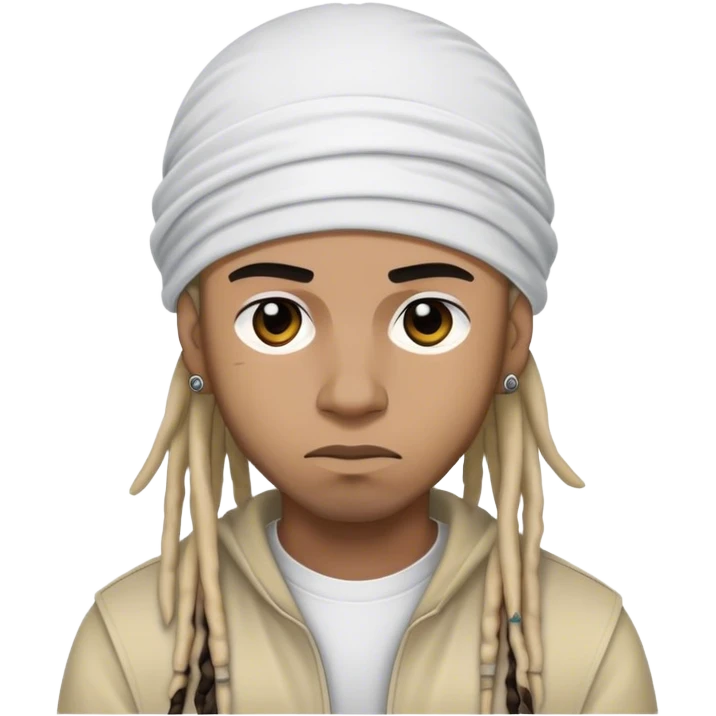 emo rapper with dreads and a durag emoji