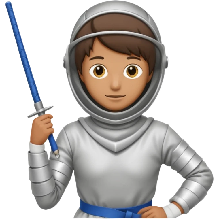 A person wearing fencing equipment with their entire body emoji
