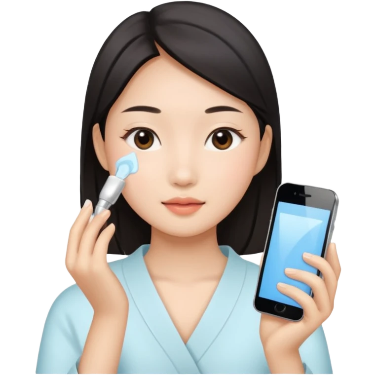 Asian girl doing skincare emoji