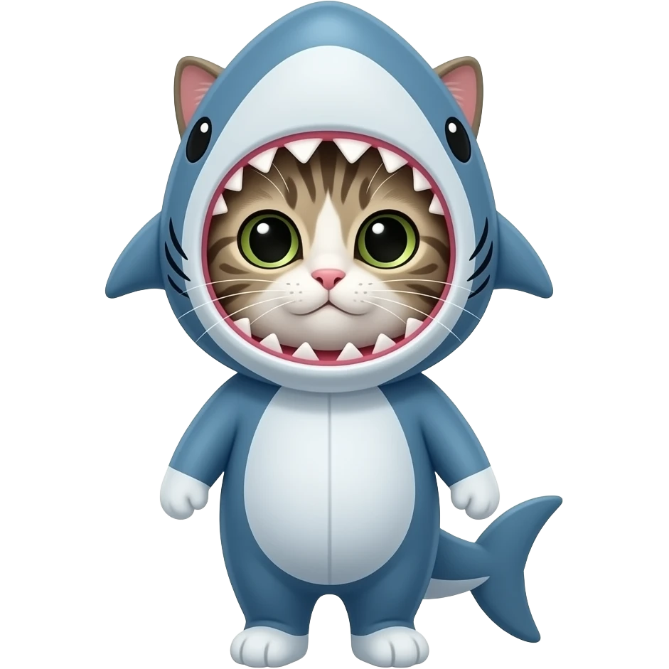 a cat in a shark costume emoji