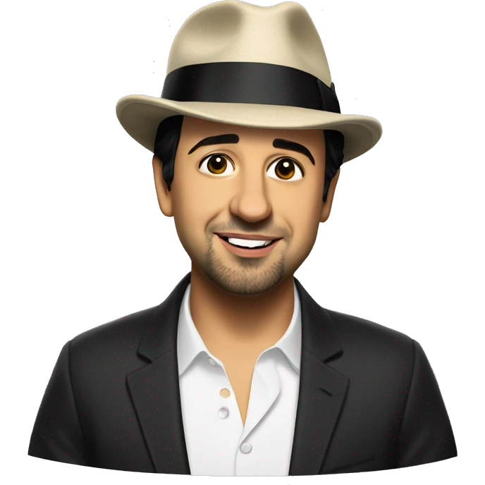 Lin Manuel Miranda in a fedora  emoji