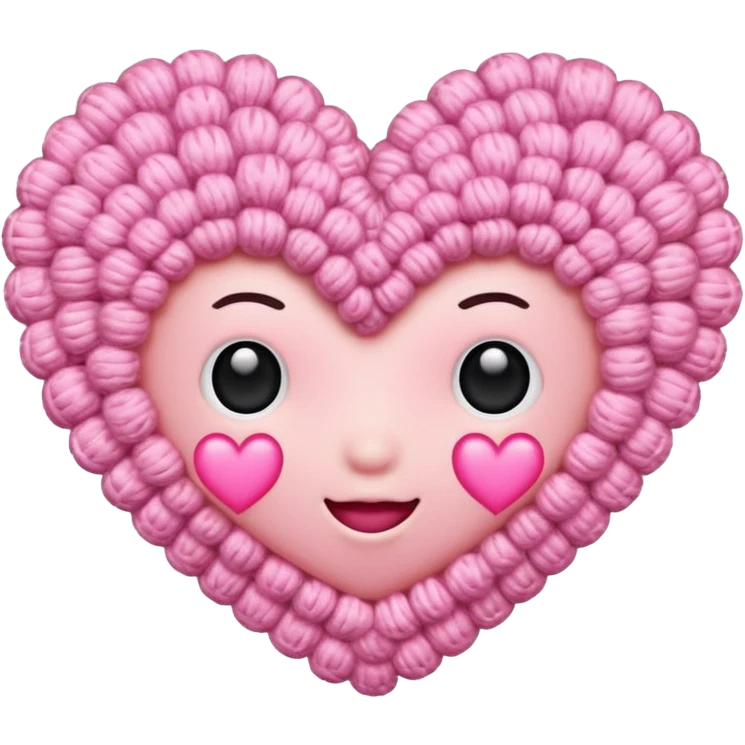 Pink heart crochet  emoji