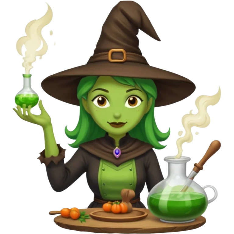green witch cooking potion emoji