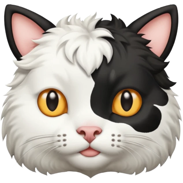 Cat black and white like a cow emoji