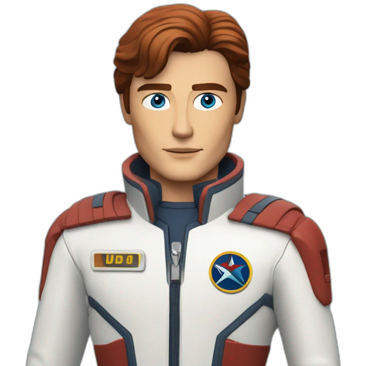 alain delon young space pilot blue eyes neat red hair emoji