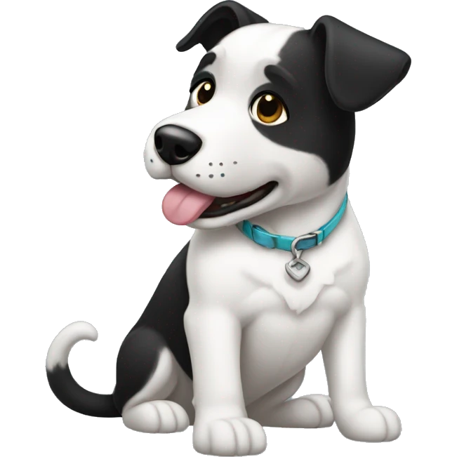 Perro blanco y negro  emoji