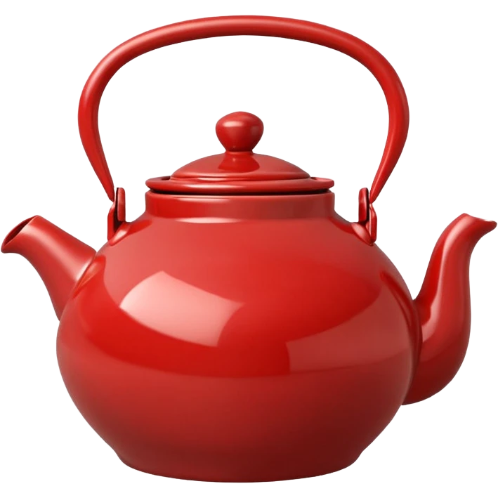 teapot with lid emoji style, similar to dual sword and coffee cup emoji style, moderate red color #c05734 emoji