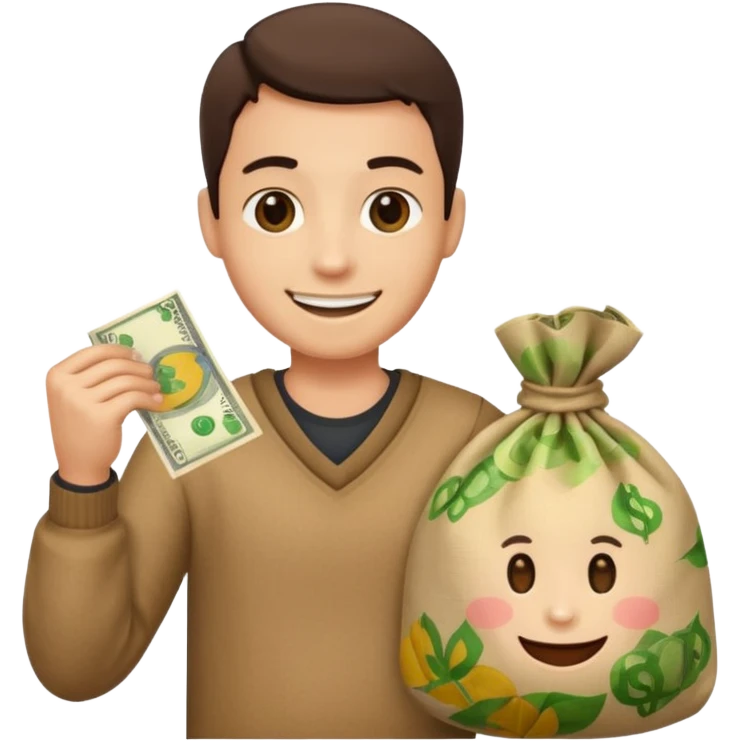 Ladro con sacco di soldi emoji