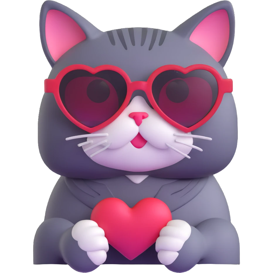 cat wearing heart-shaped sunglasses emoji