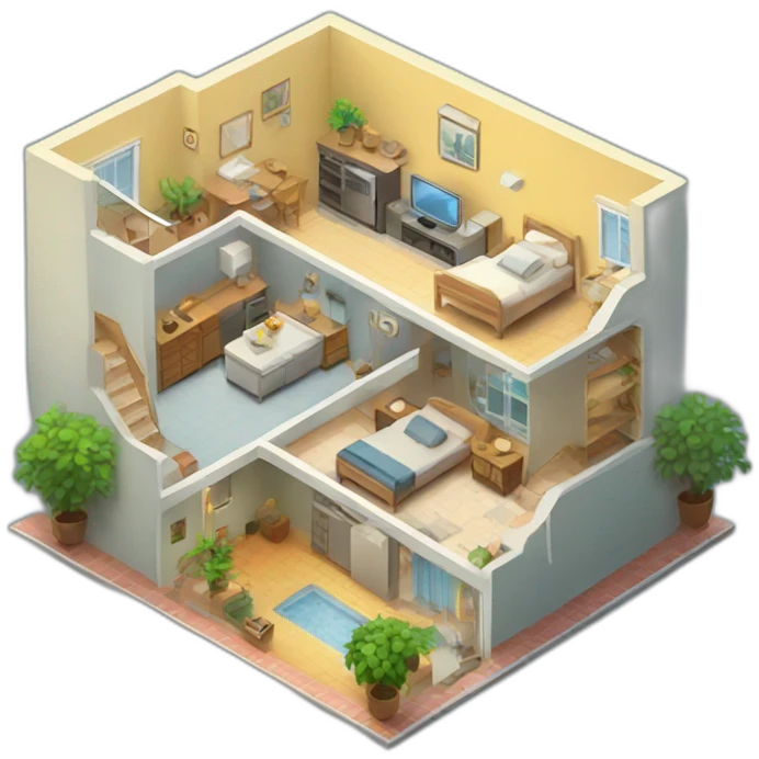 apartment isometric emoji