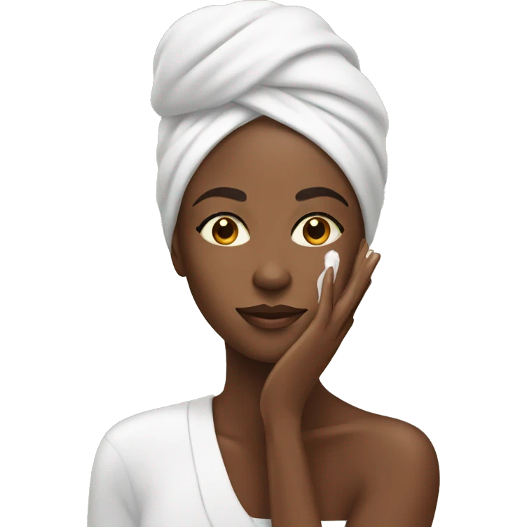 colored woman doing skincare emoji